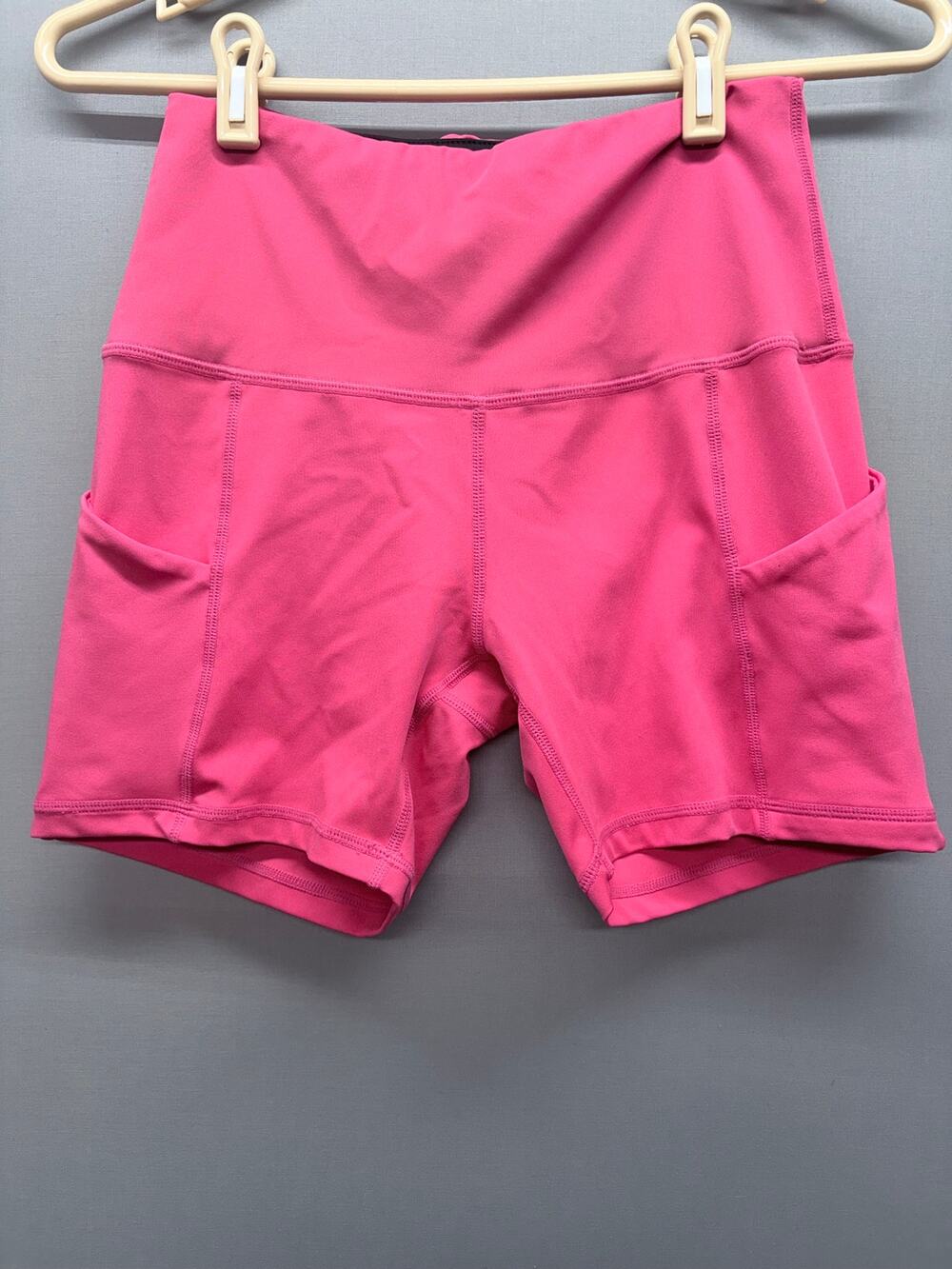 ODODOS High Waisted Biker Shorts Small S Hot Pink Yoga Athletic Pockets Bike OEM